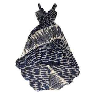 Cynthia Rowley Blue and taupe High Low Dress size 6‎